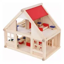 Comprar Casa De Muñecas En Madera Con 17 Muebles 40x26 Cm Ltf Shop