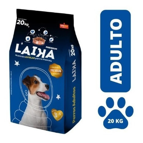 Croquetas Laika Premium Adulto, Bulto 20 Kg, 23% Proteina