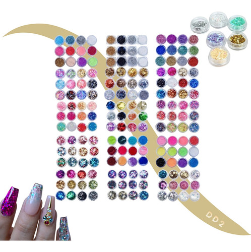 Brillos X12 Decoración Uñas Nail Art Colores Glitter Strass