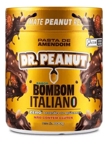 Pasta de Amendoim Dr. Peanut Gourmet com Whey Protein Sabor Bombo...