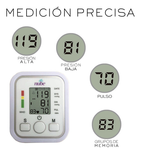 Monitor De Presion Arterial Nube Digital Automatico De Brazo Color Blanco