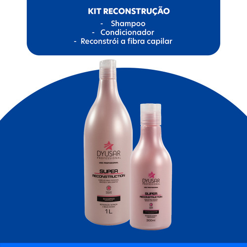 Kit Shampoo 1 L E Condicionador De Reconstrução 300ml Profis