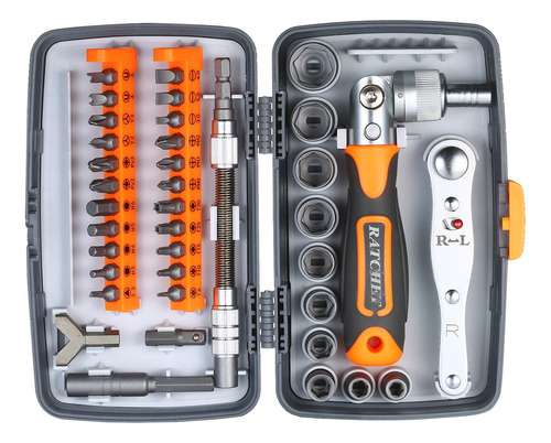 Llave Destornillador Portátil 38pc Ratchet Kit Flexible