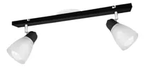 Comprar Aplique Pared Interior Lampara 2 Luces Led Tulipa Spot E27 Estructura Negro\u002FCromo