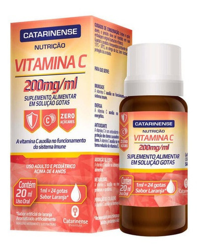 Vitamina C Em Gotas 200mg/ml 20ml - Catarinense Pharma