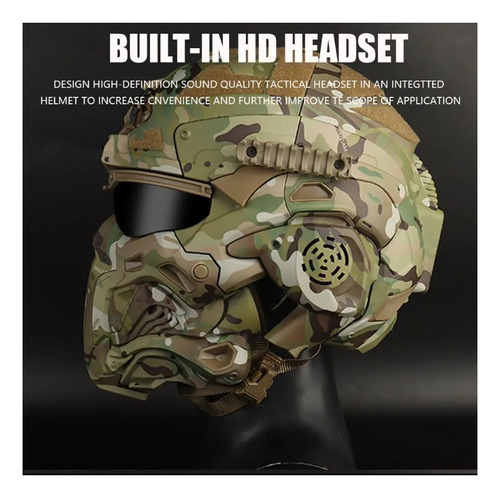 Máscara Capacete W-ronin Assault Com Cooler Rádio Airsoft
