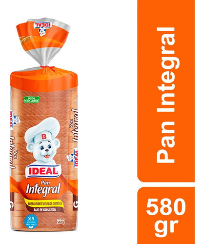 Pan De Molde Integral Ideal 580grr(2 Display)-super