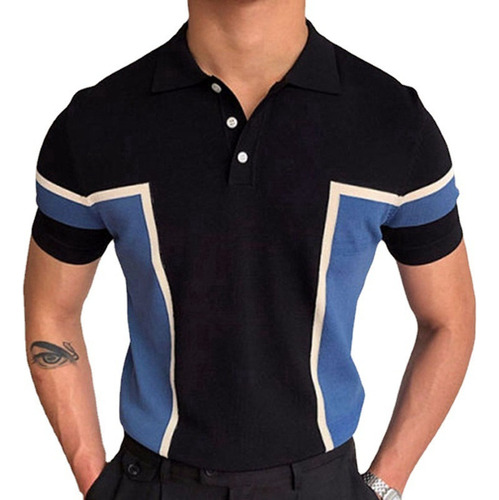 Camisas Polo De Punto Para Hombre, Manga Corta Con Botones