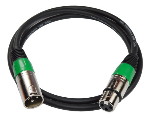 Imagen 2 de 4 de Cable Dmx Profesional Skp Canon Canon 1 Mts Hamc Verde
