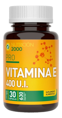 Vitamina E Pro 400 U. I 30 Capsulas Nutricion 2000 Sabor Sin Sabor