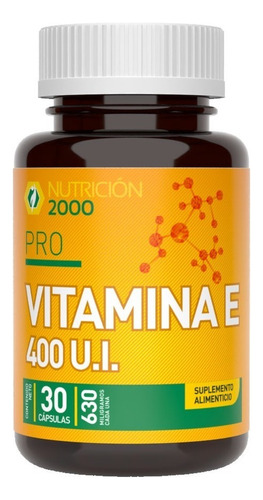 Vitamina E Pro 400 U. I 30 Capsulas Nutricion 2000 Sabor Sin Sabor