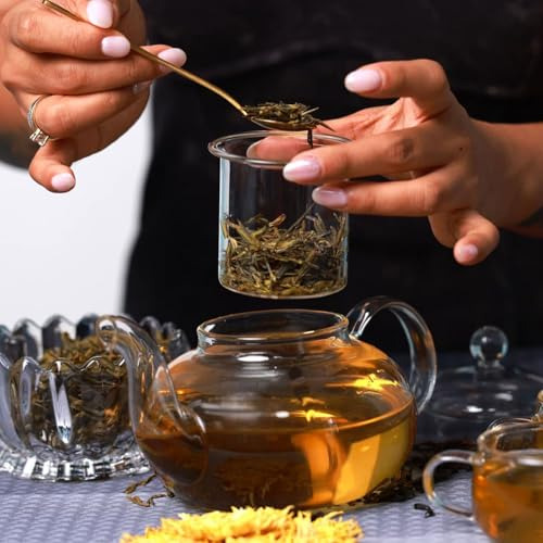 Juego De Tetera De Cristal Con 2 Tazas De Té Y Infusor De Té
