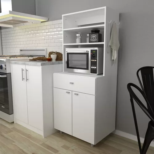 Mueble Microondas Cocina Organizador Blanco Melamina