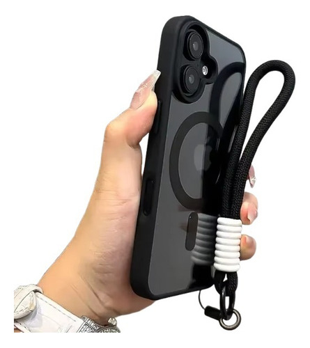 Funda Para iPhone Magsafe De Transparente Uso Rudo Con Correas