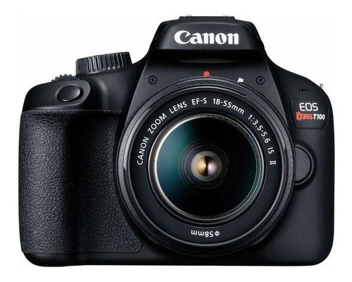  Canon EOS Rebel T100 18-55mm III + 55-250mm IS II Kit DSLR color  negro