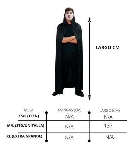 Imagen 2 de 10 de Disfraz Capa De Vampiro Adulto