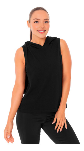 Camiseta Sin Mangas Mujer Con Capucha Tank Top Algodón