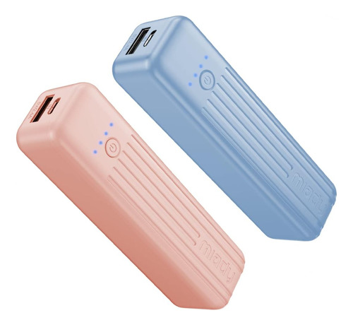 Cargador Portatil Miady 5000 Mah/azul Y Rosa 2 Und