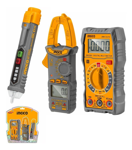 Set Tester Pinza Amp Y Detector Volt Ingco Dm3028