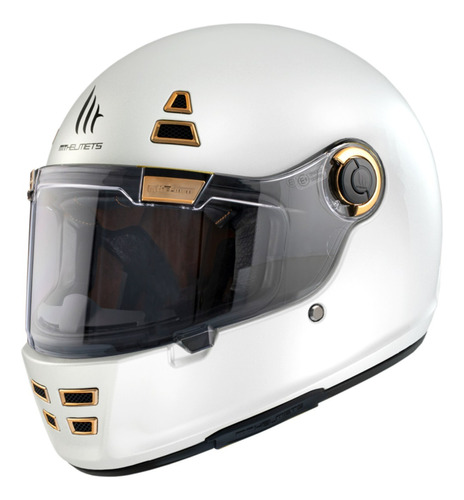 Casco Integral Mt Jarama Blanco Retro Vintage Cafe Race