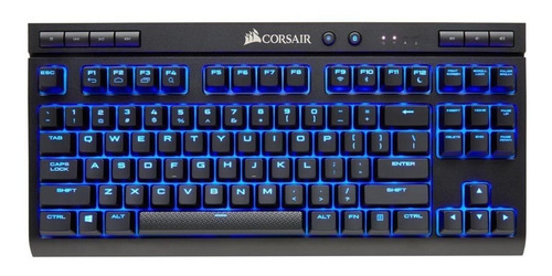 Teclado gamer bluetooth Corsair K63 Wireless QWERTY Cherry MX Red inglês UK cor preto com luz azul