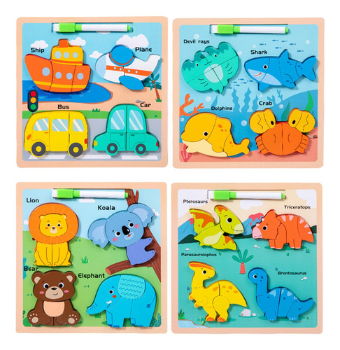 Rompecabezas De Madera Forma De Dinosaurio Dinosaurio