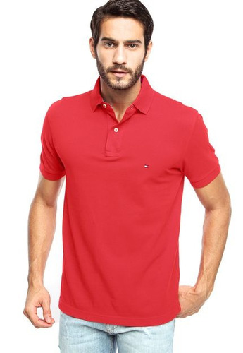 camisa polo tommy hilfiger vermelha