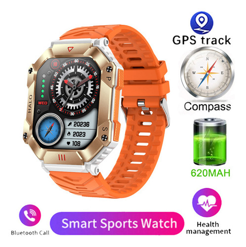 Militar Reloj Inteligente Hombre Brújula Deportiva Gps Kr80