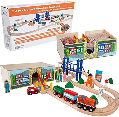 Orbrium Toys Set De Tren De Lujo De 52 Piezas Con 3 Destinos