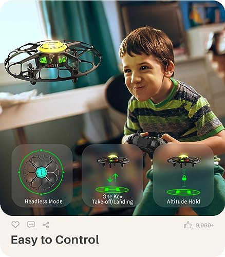 Drone Para Niños Con Led De 7 Colores Y Giro 3d