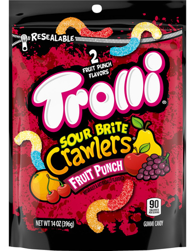 Trolli Sour Brite Crawlers Candy, Gusanos De Goma Agrios Con