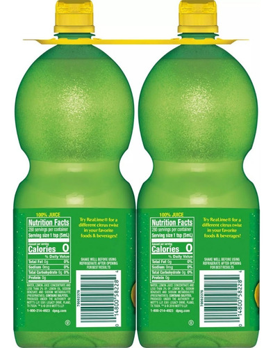 2 Realemon Jugo De Limón 1.42 L X 2u - Ml A $23