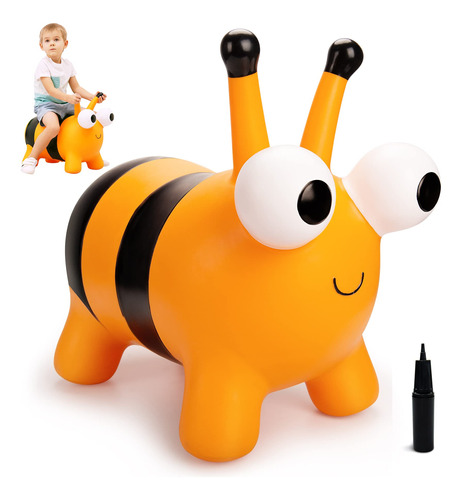 Zoojoy Bee Bouncy Animals Hopper, Tolva Inflable Para Rebota