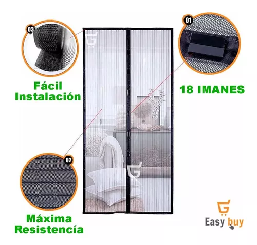 Malla Mosquitera Magnética Cortina Malla: Protección contra Mosquitos y  Zancudos para Puertas y Ventanas