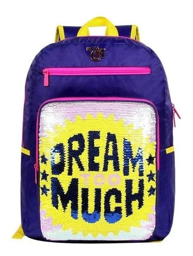 Mochila Capricho Paetê Dream Too Much Anel De Selfie 11320