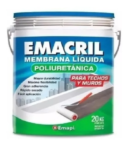 Emacril Membrana Poliuretanica Emapi Blanco 20kg Solo Envio