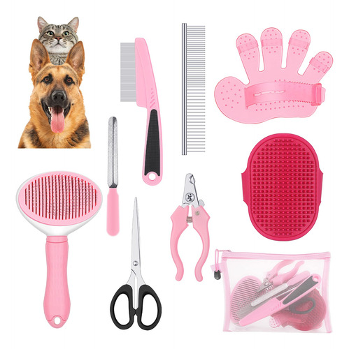 Yaomiao Kit De 9 Piezas De Cepillo De Aseo Para Perros, Cepi