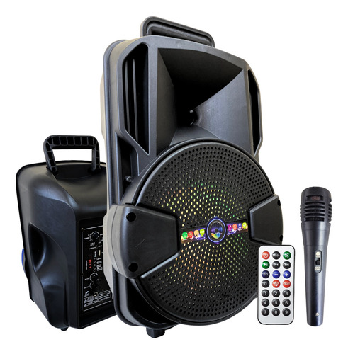 Caixa Amplificada Som 1000w Grande 37cm 110v/220v Cabo Usb