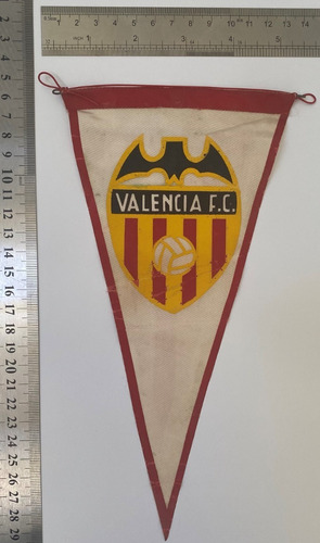 Banderín Valencia Fútbol España, 23 Cm Largo, B10