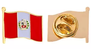 Pin De Solapa Con Bandera Del Pais Del Peru Esmaltado Hech