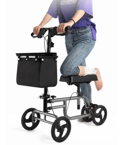 Andadera Ortopedica Para Rodilla Rollator Plegable Con Bolsa