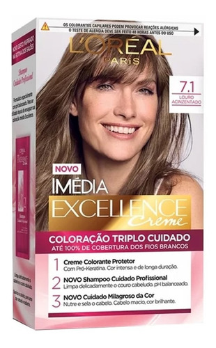 Coloração Imédia Excellence 7.1 Louro Acinzentado L'oréal