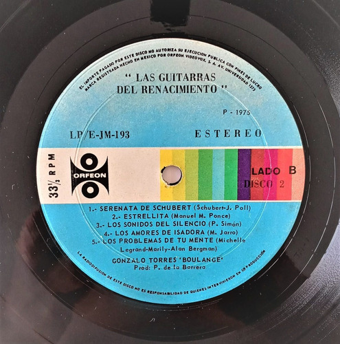 Guitarras Del Renacimiento Lp Los Clasicos En La Era Moderna (Usado)