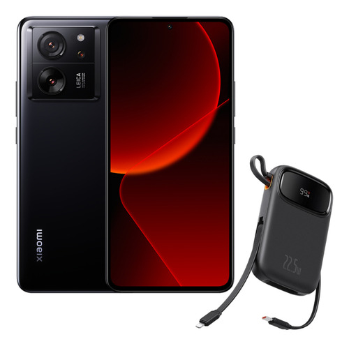 Xiaomi 13t Dual 256gb 8ram Black + Baseus Bateria Portatil Con Dos Cables 22.5w 10000mah Black