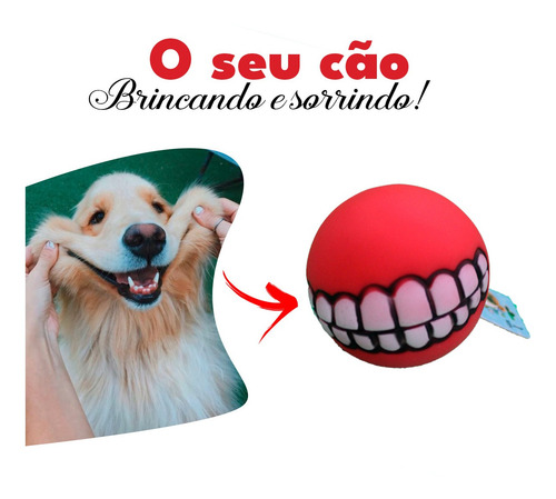 Brinquedo Pet - Bola Com Sorriso De Borracha Cor:rosa