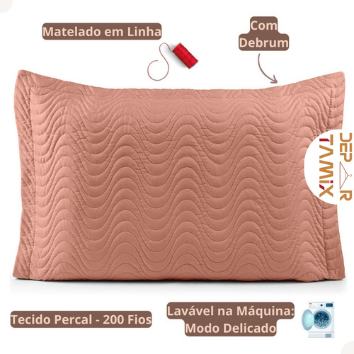 Kit 2 Porta Travesseiros Matelassê Em Linha Percal 200 Fios