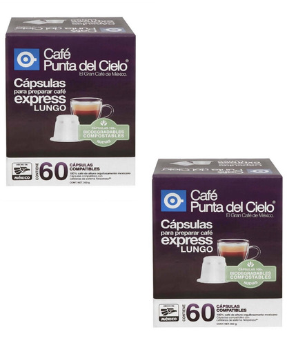 120 Cápsulas Express Lungo Punta Del Cielo Para Nespresso