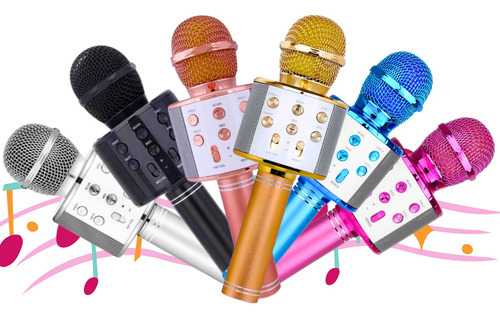 Microfone Sem Fio Youtuber Bluetooth Karaoke Reporter Cores Cor Preto
