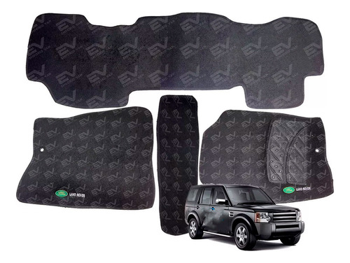Tapete Luxo Land Rover Discovery 3 Carpete Preto C Bordado