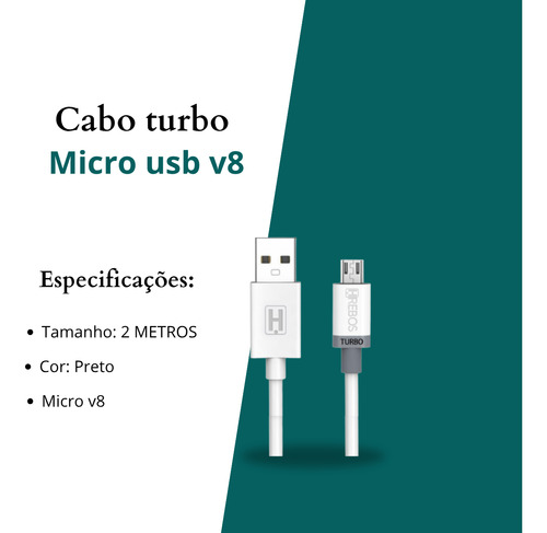 Cabo 2 Metros Compatível C/ Samsung J8 J7 J6 J5 J4 J3 J2 J1